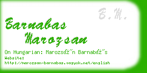 barnabas marozsan business card